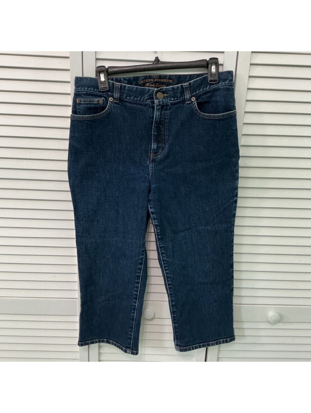 LRL Ralph Lauren Jeans Womens 31" Waist Dark Wash Cropped Leg Classic Denim #121